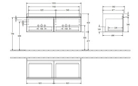 Тумба під раковину Villeroy & Boch Venticello 125,3х50,2 см ДСП дуб аризона/ручка алюміній білий A93902VH
