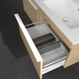 Тумба під раковину Villeroy & Boch Venticello 125,3х50,2 см ДСП північний дуб/ручка алюміній білий A93902VJ