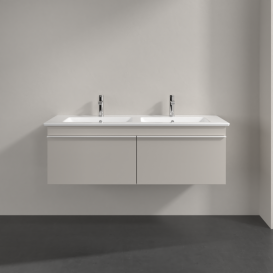 Тумба под раковину Villeroy & Boch Venticello 125,3х50,2 см ДСП мягкий серый/ручка алюминий белый A93902VK