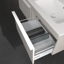 Тумба под раковину Villeroy & Boch Venticello 125,3х50,2 см ДСП мягкий серый/ручка алюминий белый A93902VK