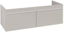 Тумба под раковину Villeroy & Boch Venticello 125,3х50,2 см ДСП мягкий серый/ручка алюминий белый A93902VK