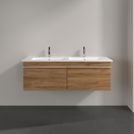 Тумба під раковину Villeroy & Boch Venticello 125,3х50,2 см ДСП дуб канзас/ручка алюміній білий A93902RH