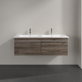 Тумба под раковину Villeroy & Boch Venticello 125,3х50,2 см ДСП каменный дуб/ручка алюминий белый A93902RK