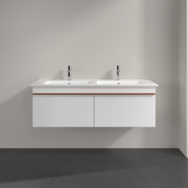 Тумба под раковину Villeroy & Boch Venticello 125,3х50,2 см МДФ глянцевый белый/ручка медь A93905DH