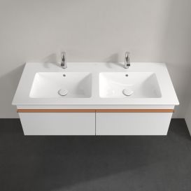 Тумба под раковину Villeroy & Boch Venticello 125,3х50,2 см МДФ глянцевый белый/ручка медь A93905DH