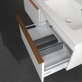 Тумба под раковину Villeroy & Boch Venticello 125,3х50,2 см МДФ глянцевый белый/ручка медь A93905DH