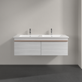 Тумба під раковину Villeroy & Boch Venticello 125,3х50,2 см ДСП/МДФ біле дерево/ручка мідь A93905E8