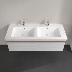 Тумба під раковину Villeroy & Boch Venticello 125,3х50,2 см ДСП/МДФ біле дерево/ручка мідь A93905E8