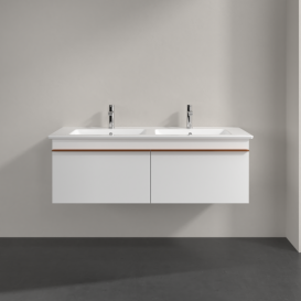 Тумба під раковину Villeroy & Boch Venticello 125,3х50,2 см ДСП/МДФ білий матовий/ручка мідь A93905MS