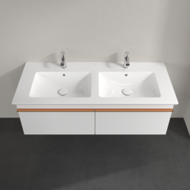 Тумба під раковину Villeroy & Boch Venticello 125,3х50,2 см ДСП/МДФ білий матовий/ручка мідь A93905MS