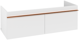 Тумба під раковину Villeroy & Boch Venticello 125,3х50,2 см ДСП/МДФ білий матовий/ручка мідь A93905MS