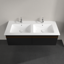 Тумба под раковину Villeroy & Boch Venticello 125,3х50,2 см МДФ черный матовый лак/ручка медь A93905PD