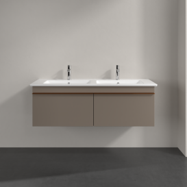 Тумба под раковину Villeroy & Boch Venticello 125,3х50,2 см ДСП трюфель серый/ручка медь A93905VG