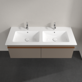 Тумба под раковину Villeroy & Boch Venticello 125,3х50,2 см ДСП трюфель серый/ручка медь A93905VG