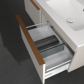 Тумба под раковину Villeroy & Boch Venticello 125,3х50,2 см ДСП мягкий серый/ручка медь A93905VK