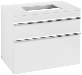 Тумба под раковину Villeroy & Boch Venticello 75,7х50,2 см МДФ глянцевый белый/ручка хром A94001DH