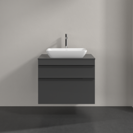 Тумба под раковину Villeroy & Boch Venticello 75,7х50,2 см МДФ глянцевый серый/ручка хром A94001FP