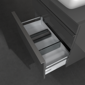 Тумба под раковину Villeroy & Boch Venticello 75,7х50,2 см МДФ глянцевый серый/ручка хром A94001FP