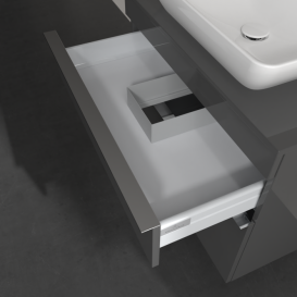 Тумба под раковину Villeroy & Boch Venticello 75,7х50,2 см МДФ глянцевый серый/ручка хром A94001FP