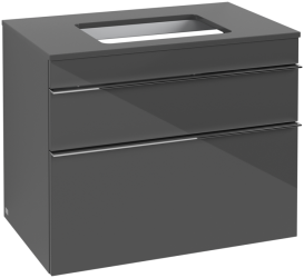 Тумба под раковину Villeroy & Boch Venticello 75,7х50,2 см МДФ глянцевый серый/ручка хром A94001FP
