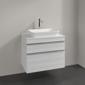 Тумба под раковину Villeroy & Boch Venticello 75,7х50,2 см ДСП/МДФ белое дерево/ручка хром A94001E8