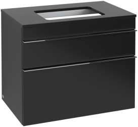 Тумба під раковину Villeroy & Boch Venticello 75,7х50,2 см МДФ чорний матовий лак/ручка хром A94001PD