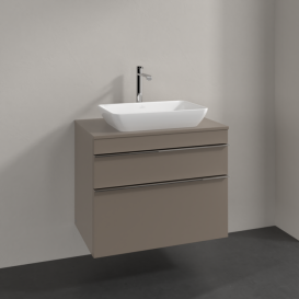 Тумба под раковину Villeroy & Boch Venticello 75,7х50,2 см ДСП трюфель серый/ручка хром A94001VG