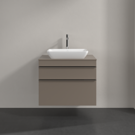 Тумба под раковину Villeroy & Boch Venticello 75,7х50,2 см ДСП трюфель серый/ручка хром A94001VG