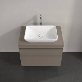 Тумба под раковину Villeroy & Boch Venticello 75,7х50,2 см ДСП трюфель серый/ручка хром A94001VG