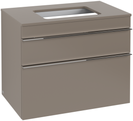 Тумба под раковину Villeroy & Boch Venticello 75,7х50,2 см ДСП трюфель серый/ручка хром A94001VG