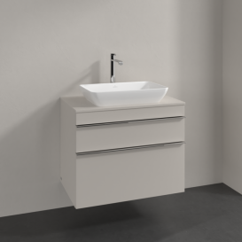 Тумба под раковину Villeroy & Boch Venticello 75,7х50,2 см ДСП мягкий серый/ручка хром A94001VK