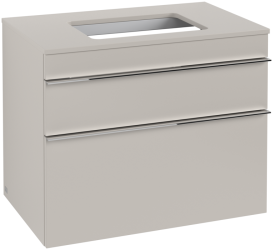 Тумба под раковину Villeroy & Boch Venticello 75,7х50,2 см ДСП мягкий серый/ручка хром A94001VK