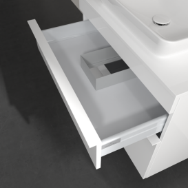 Тумба под раковину Villeroy & Boch Venticello 75,7х50,2 см МДФ глянцевый белый/ручка алюминий белый A94002DH