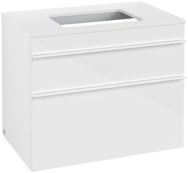 Тумба под раковину Villeroy & Boch Venticello 75,7х50,2 см МДФ глянцевый белый/ручка алюминий белый A94002DH