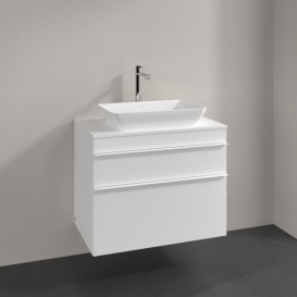 Тумба под раковину Villeroy & Boch Venticello 75,7х50,2 см ДСП/МДФ белый матовый/ручка алюминий белый A94002MS