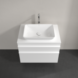 Тумба под раковину Villeroy & Boch Venticello 75,7х50,2 см ДСП/МДФ белый матовый/ручка алюминий белый A94002MS