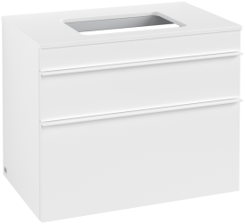 Тумба под раковину Villeroy & Boch Venticello 75,7х50,2 см ДСП/МДФ белый матовый/ручка алюминий белый A94002MS