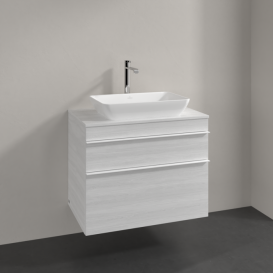 Тумба под раковину Villeroy & Boch Venticello 75,7х50,2 см ДСП/МДФ белое дерево/ручка алюминий белый A94002E8