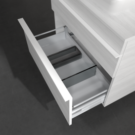 Тумба под раковину Villeroy & Boch Venticello 75,7х50,2 см ДСП/МДФ белое дерево/ручка алюминий белый A94002E8