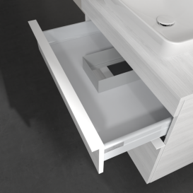 Тумба под раковину Villeroy & Boch Venticello 75,7х50,2 см ДСП/МДФ белое дерево/ручка алюминий белый A94002E8