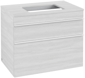 Тумба под раковину Villeroy & Boch Venticello 75,7х50,2 см ДСП/МДФ белое дерево/ручка алюминий белый A94002E8