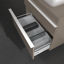 Тумба под раковину Villeroy & Boch Venticello 75,7х50,2 см ДСП трюфель серый/ручка алюминий белый A94002VG