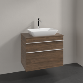 Тумба под раковину Villeroy & Boch Venticello 75,7х50,2 см ДСП дуб аризона/ручка алюминий белый A94002VH