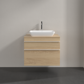 Тумба под раковину Villeroy & Boch Venticello 75,7х50,2 см ДСП северный дуб/ручка алюминий белый A94002VJ