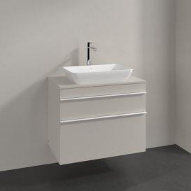 Тумба под раковину Villeroy & Boch Venticello 75,7х50,2 см ДСП мягкий серый/ручка алюминий белый A94002VK