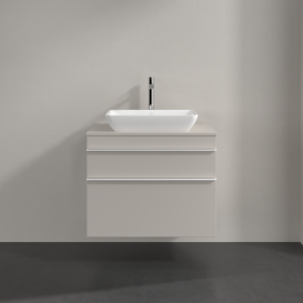 Тумба под раковину Villeroy & Boch Venticello 75,7х50,2 см ДСП мягкий серый/ручка алюминий белый A94002VK