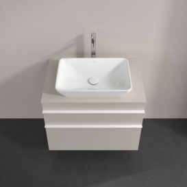 Тумба под раковину Villeroy & Boch Venticello 75,7х50,2 см ДСП мягкий серый/ручка алюминий белый A94002VK