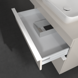 Тумба под раковину Villeroy & Boch Venticello 75,7х50,2 см ДСП мягкий серый/ручка алюминий белый A94002VK