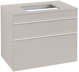 Тумба под раковину Villeroy & Boch Venticello 75,7х50,2 см ДСП мягкий серый/ручка алюминий белый A94002VK