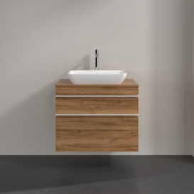 Тумба под раковину Villeroy & Boch Venticello 75,7х50,2 см ДСП дуб канзас/ручка алюминий белый A94002RH